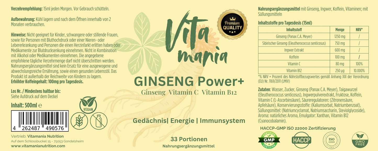 Ginseng Power+ 2000 Liquid - 500ml