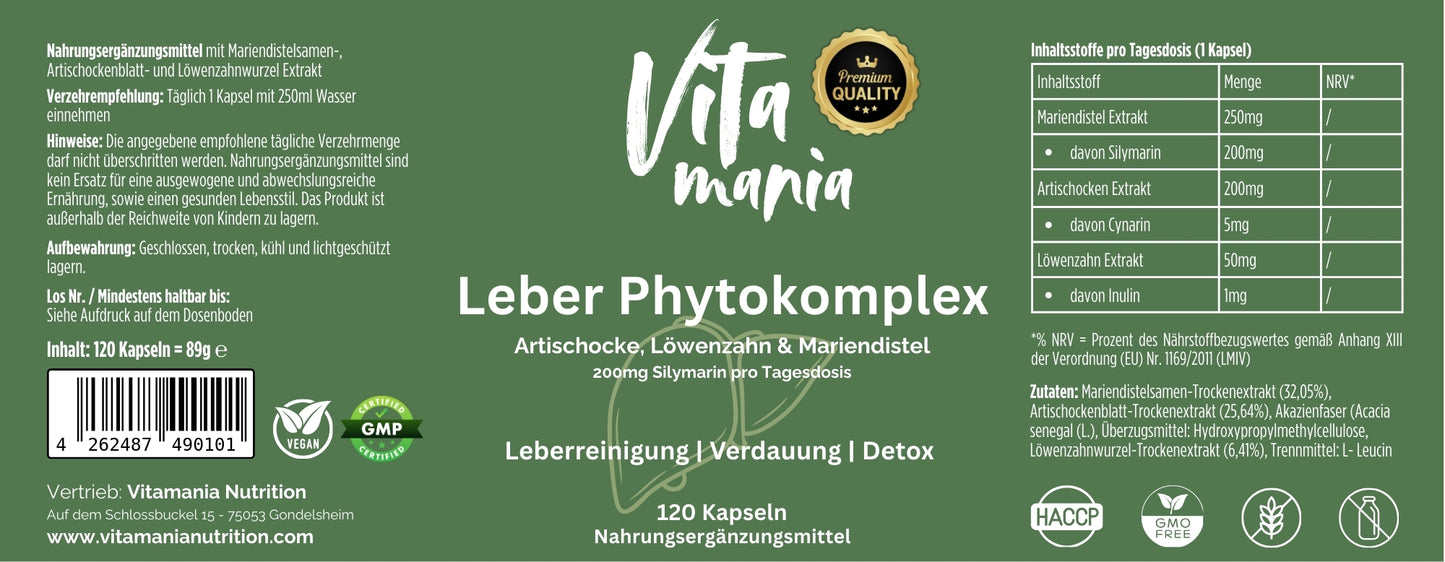 Leber & Detox Phytokomplex - 120 Kapseln
