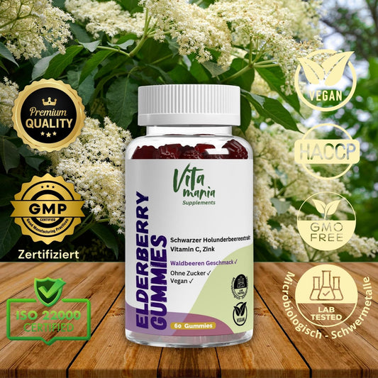 Vital Gummies Sambuco + Vitamina C + Zinco - 60 pezzi - Vegano