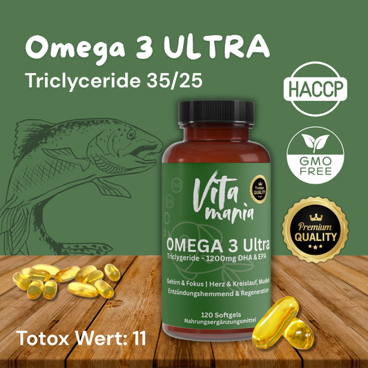 Omega 3 Ultra - Triglyceride 35/25 - (Halal Gelatine) 120 Softgels