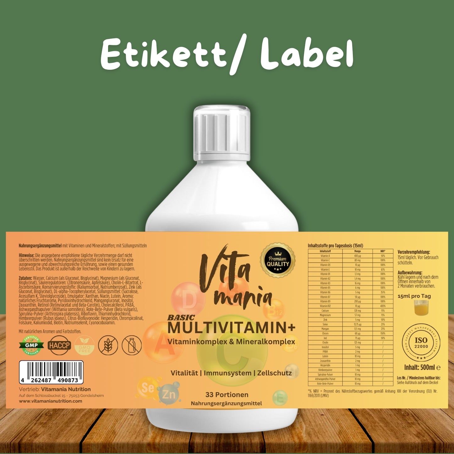 Multivitamin+ Basic Komplex, Flüssig - 500ml