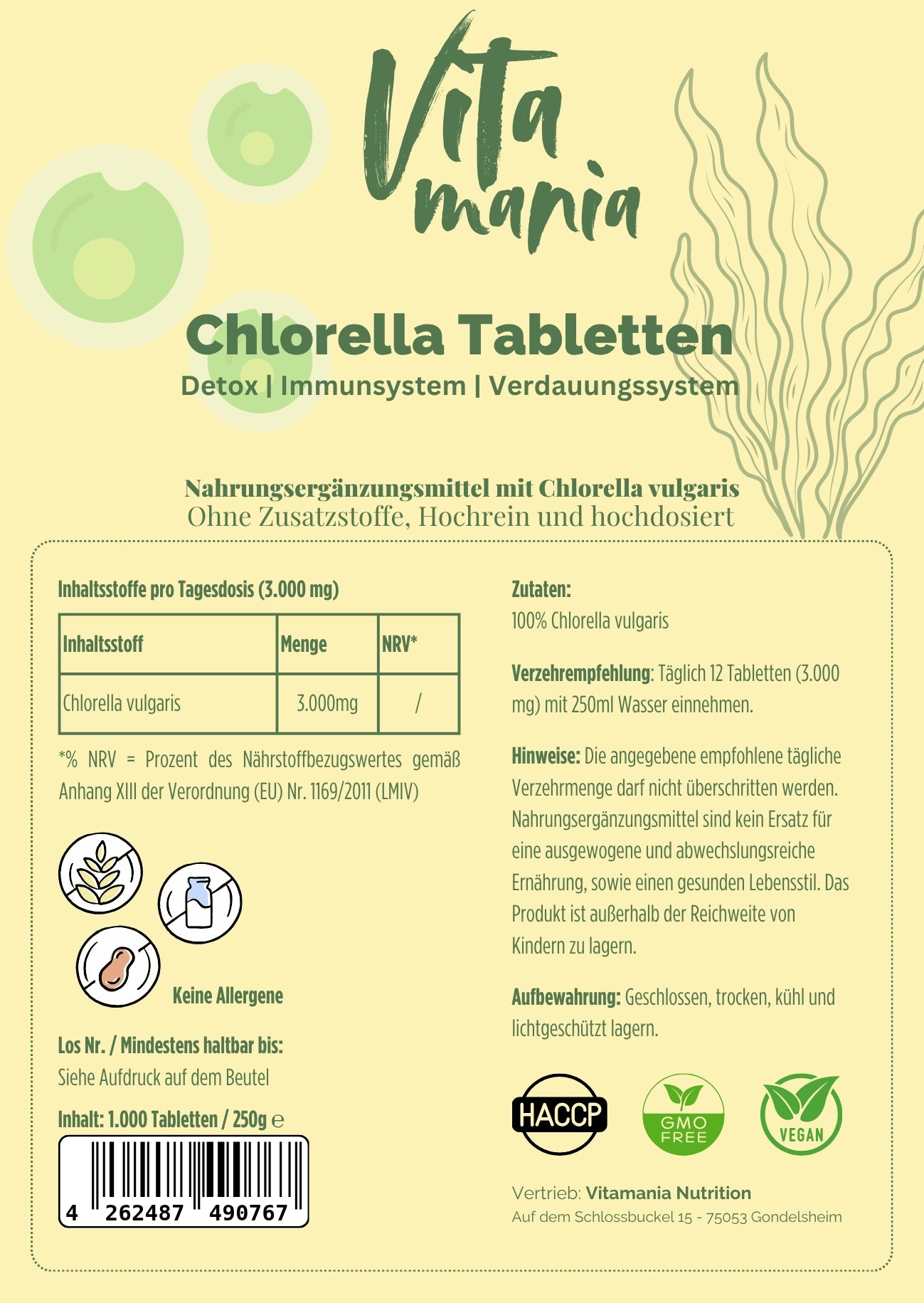 Chlorella Vulgaris - 1000 compresse