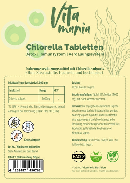 Chlorella Vulgaris - 1000 compresse