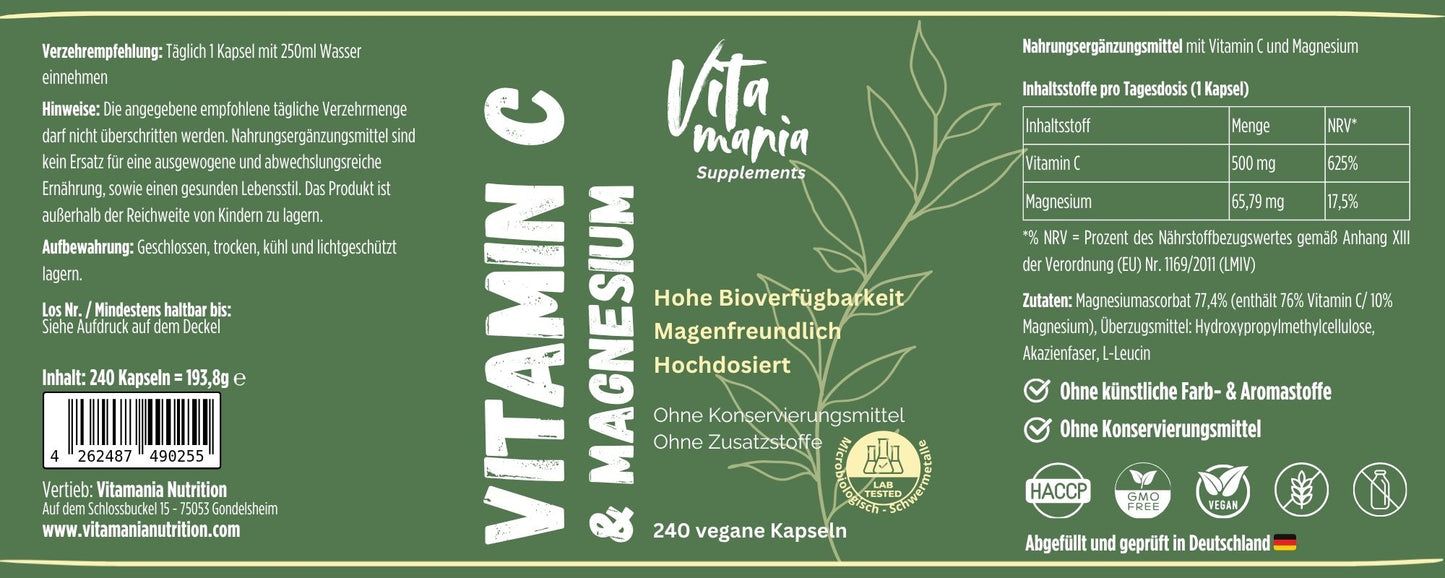 Basic-Paket - Vitamin D+K2, Vit. C+Magnesium