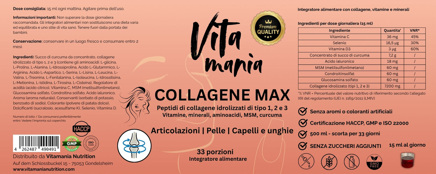 Premium Kollagen MAX - Anti Aging & Beauty Formel - 500ml