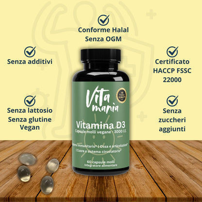 Vitamania Vitamina D3 3.000 UI - 60 capsule vegane