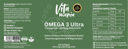 Omega 3 Ultra - Triglyceride 35/25 - (Halal Gelatine) 120 Softgels