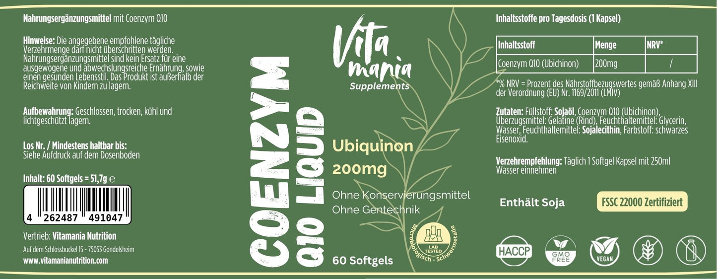 Coenzima Q10 200 mg - 60 capsule molli