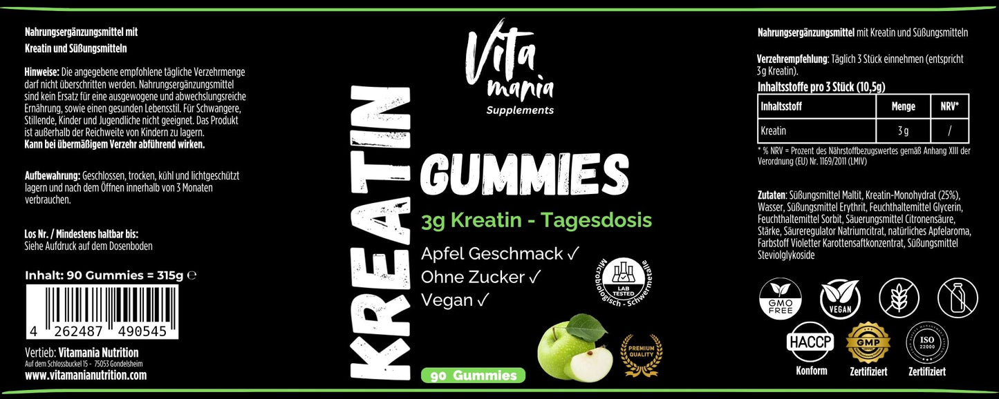 Creatina Gummy - 90 pezzi - Vegano