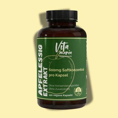 Estratto di aceto di mele in capsule (600 mg per capsula) - 120 capsule vegane
