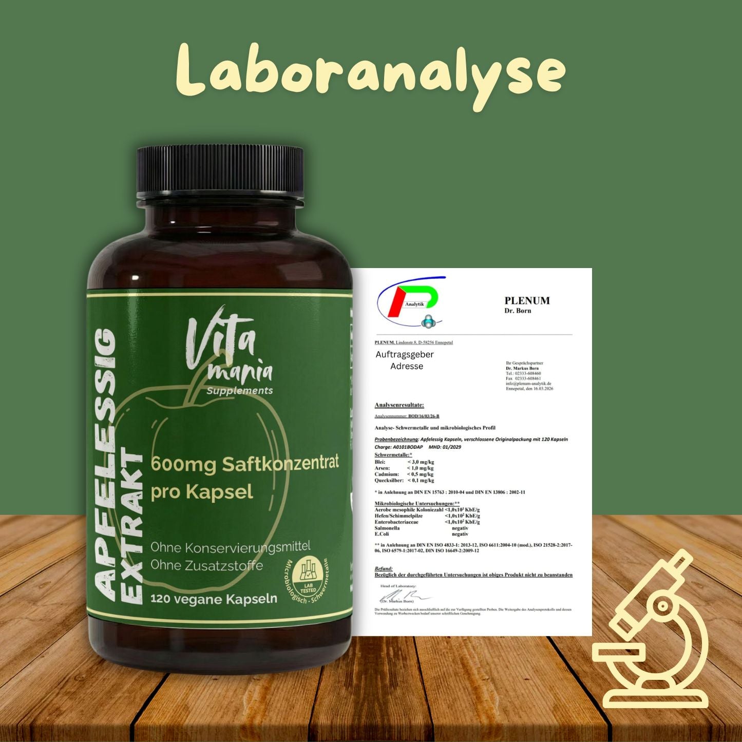Estratto di aceto di mele in capsule (600 mg per capsula) - 120 capsule vegane