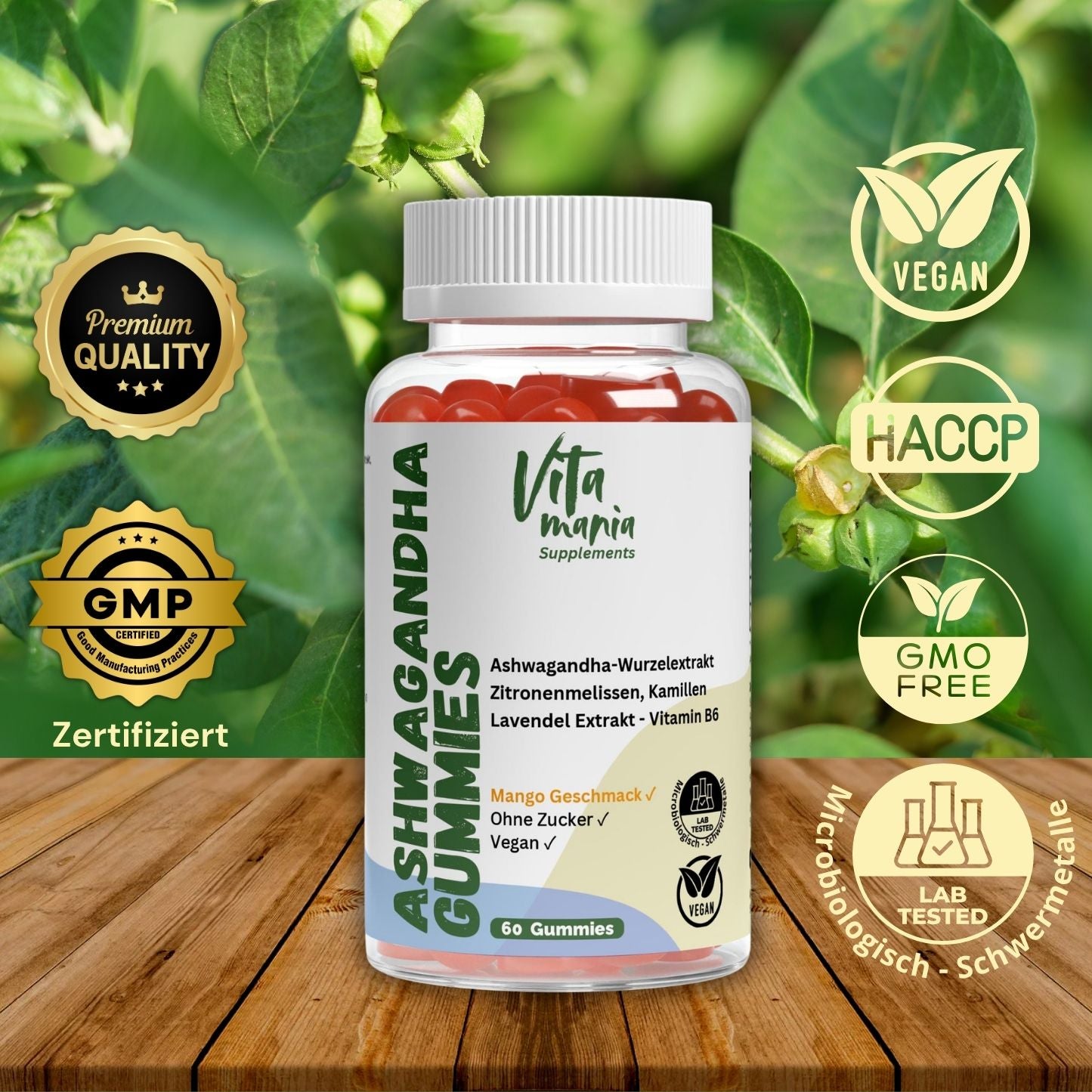 Vital Gummies Ashwagandha + Vitamina B6 - 60 Pezzi - Vegano