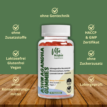 Vital Gummies Ashwagandha + Vitamina B6 - 60 Pezzi - Vegano