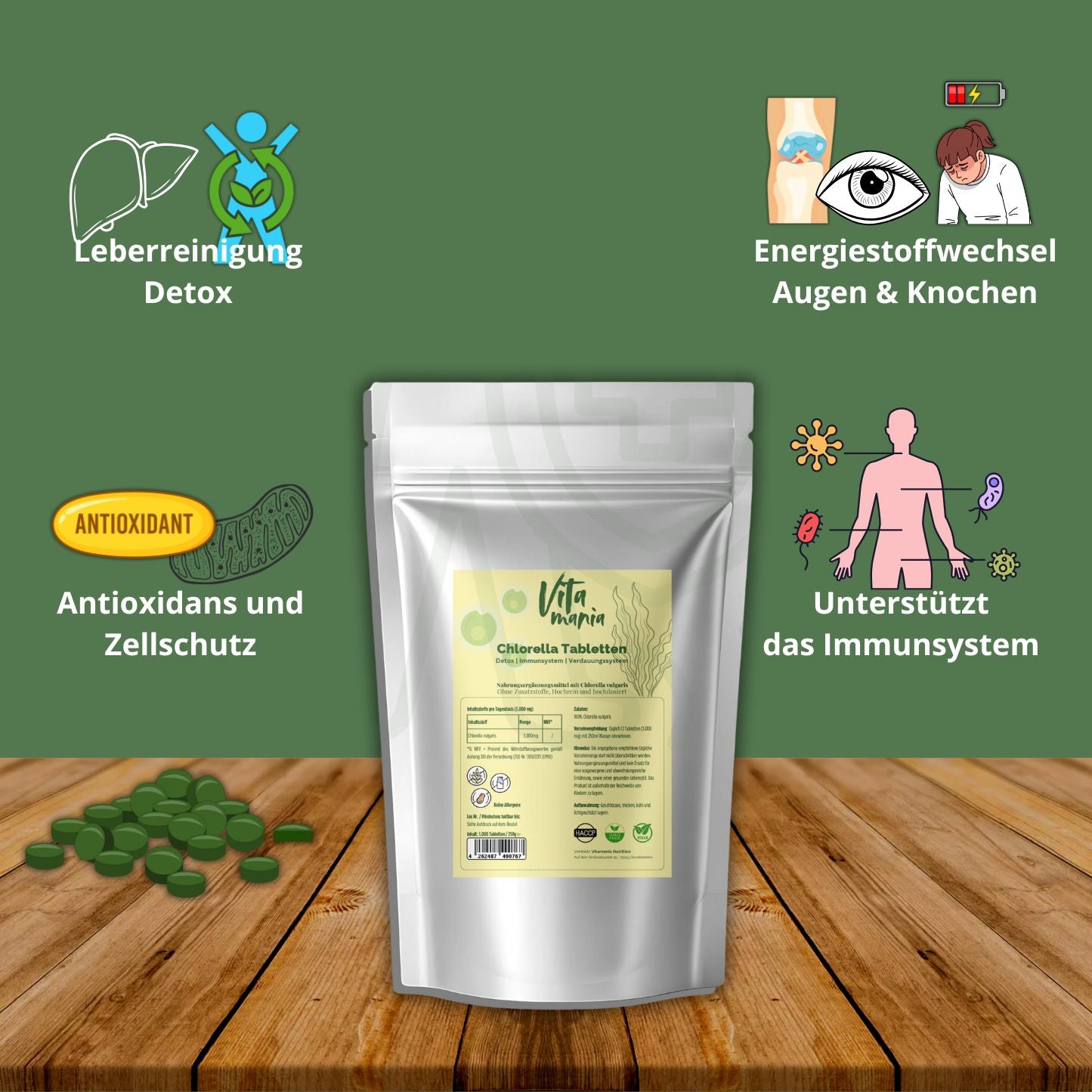 Chlorella Vulgaris - 1000 compresse