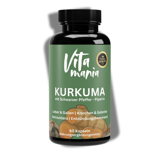 Kurkuma aus Curcuma longa + Piperin - 60 Kapseln