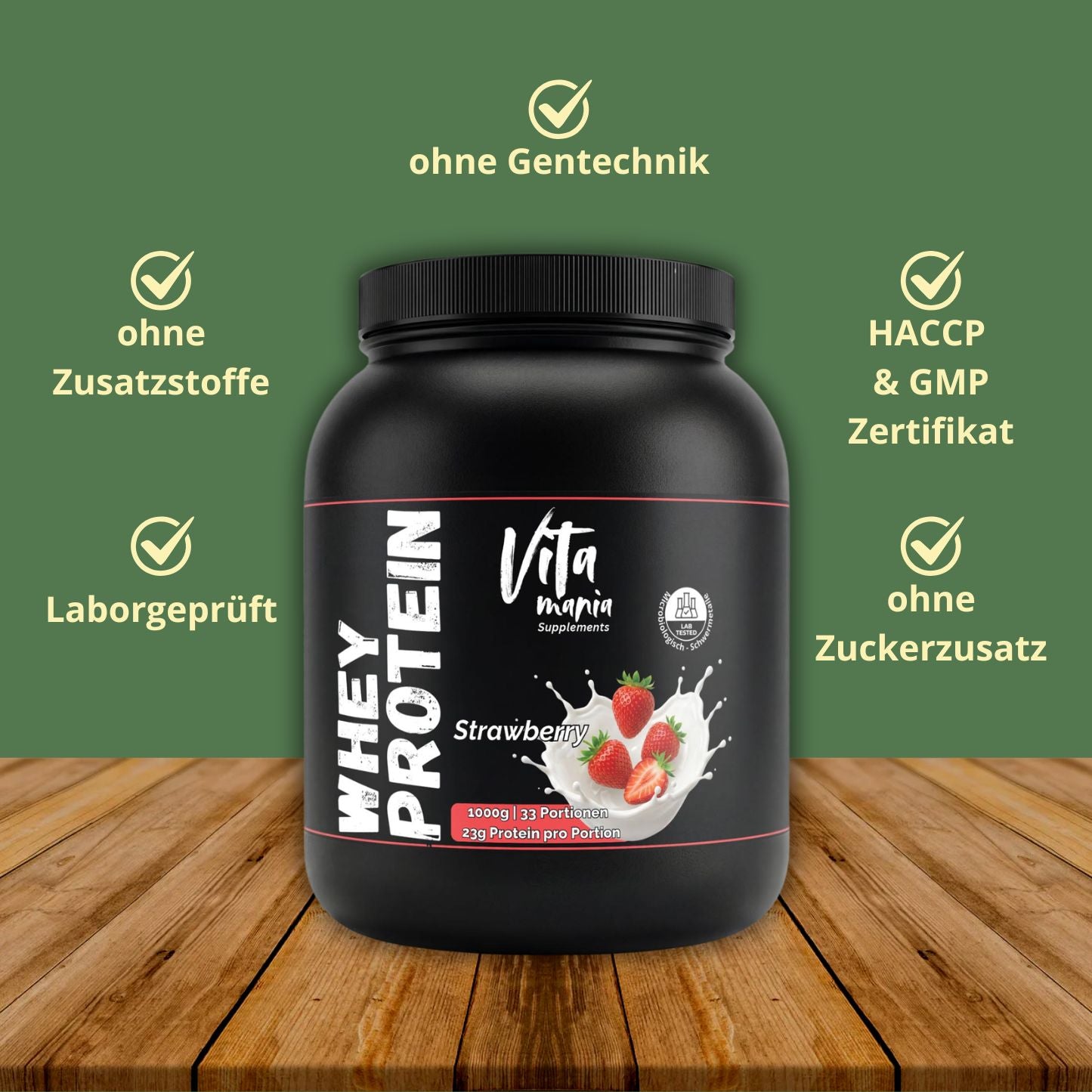 Premium Whey Protein Erdbeere - 1.000g
