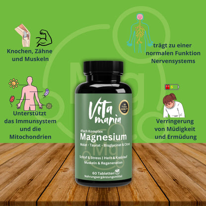 Magnesium Komplex 4fach - 60 vegane Tabletten