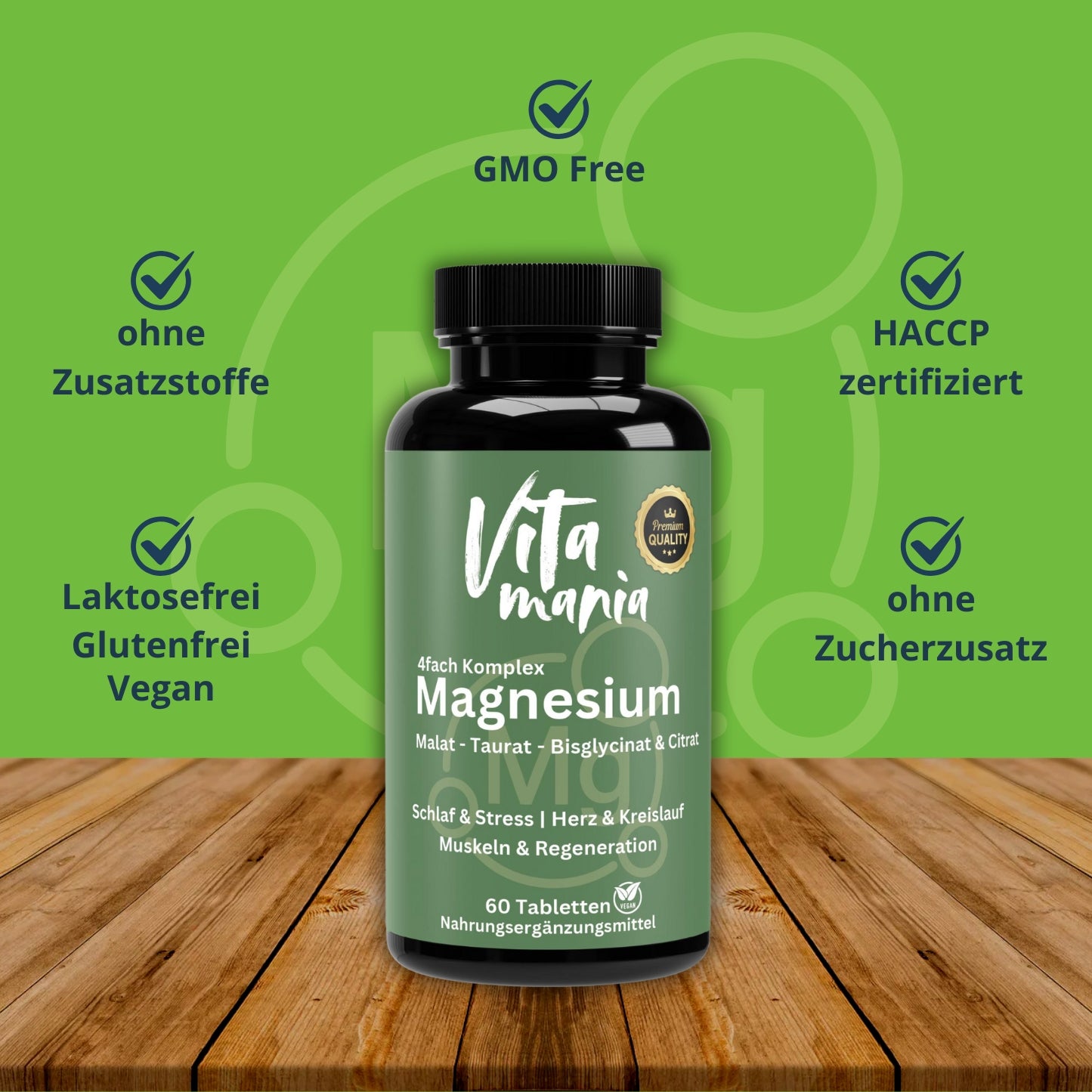 Magnesium Komplex 4fach - 60 vegane Tabletten