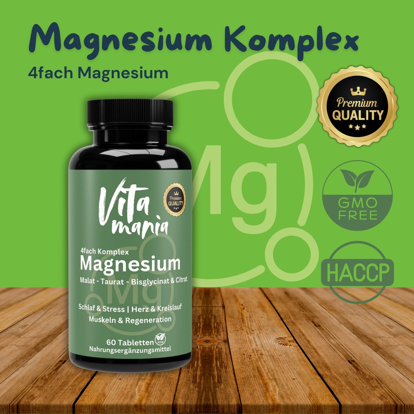 Magnesium Komplex 4fach - 60 vegane Tabletten