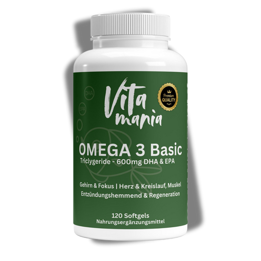 Vitamania Omega 3 Basic - Trigliceridi 18/12 (Gelatina Halal) - 120 Capsule Morbide