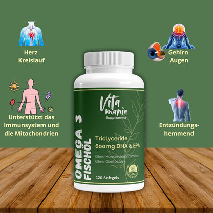 Premium Omega-3 Triglyceride 18/12 (Halal Gelatine) - 120 Softgels