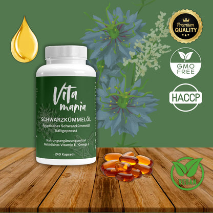 Olio di semi neri egiziani 1000 - 240 capsule molli vegane