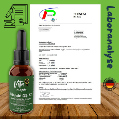 Vitamin D3+K2 - 50ml - 1700 Tropfen MCT