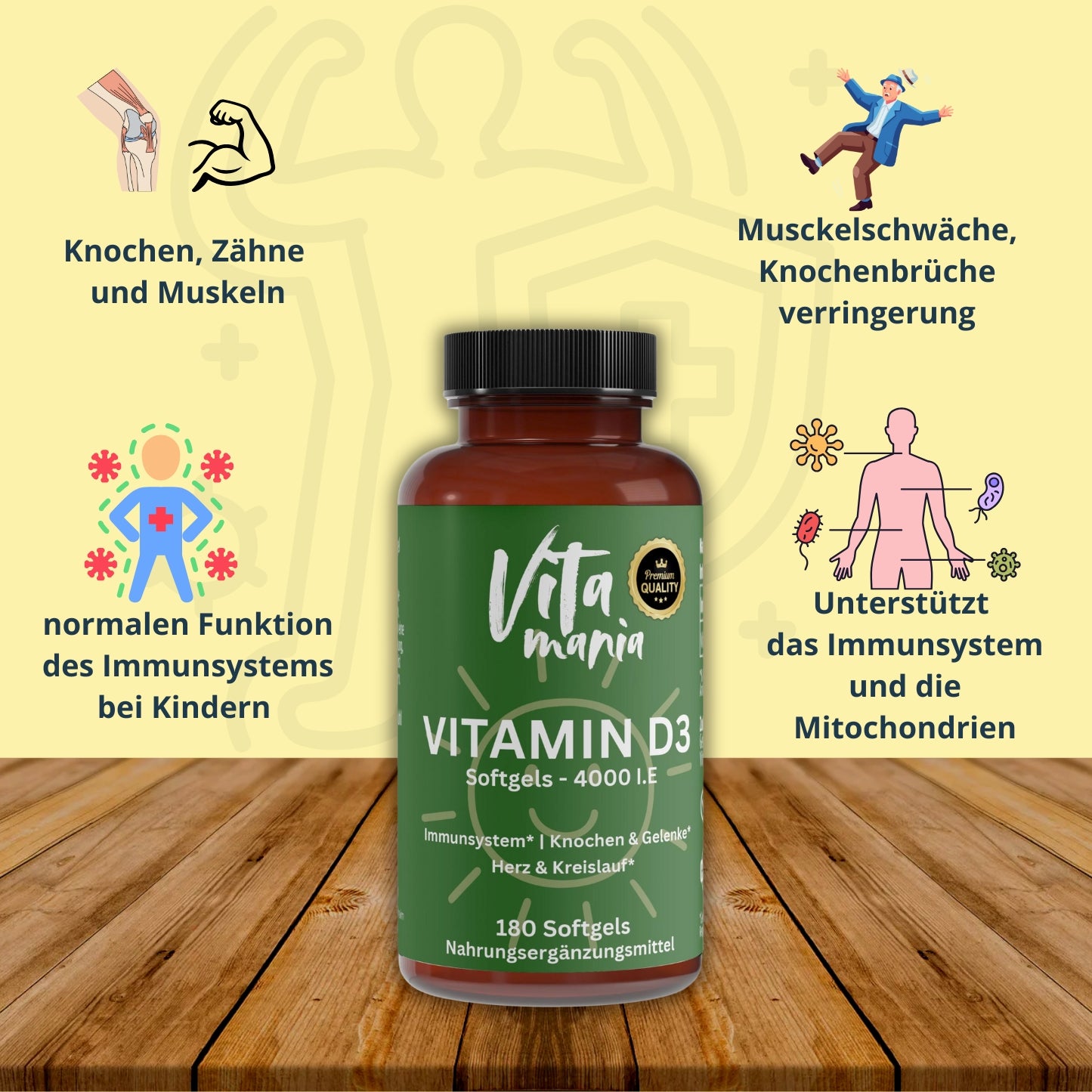 Vitamin D3 4.000 I.E - 180 Softgels Halal konform