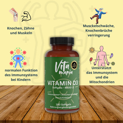 Vitamin D3 4.000 I.E - 180 Softgels Halal konform
