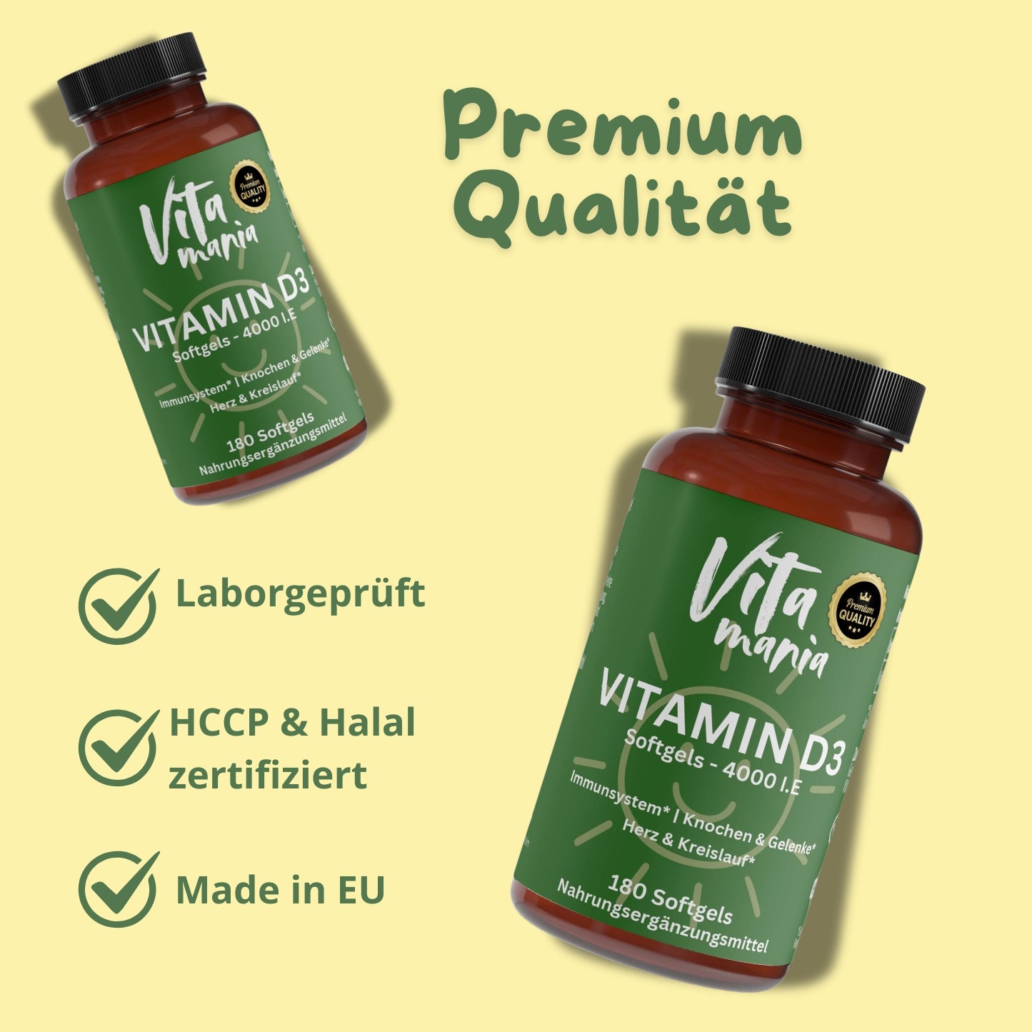 Vitamin D3 4.000 I.E - 180 Softgels Halal konform