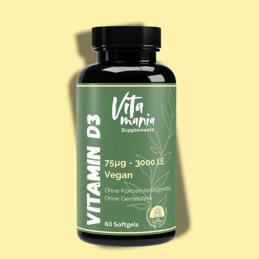 Vitamina D3 3.000 UI Liquida - 60 capsule molli vegane conformi Halal